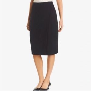 NWT MM LAFLEUR The Logan Skirt - Crinkle Crepe Black Faux Wrap Skirt Size 4